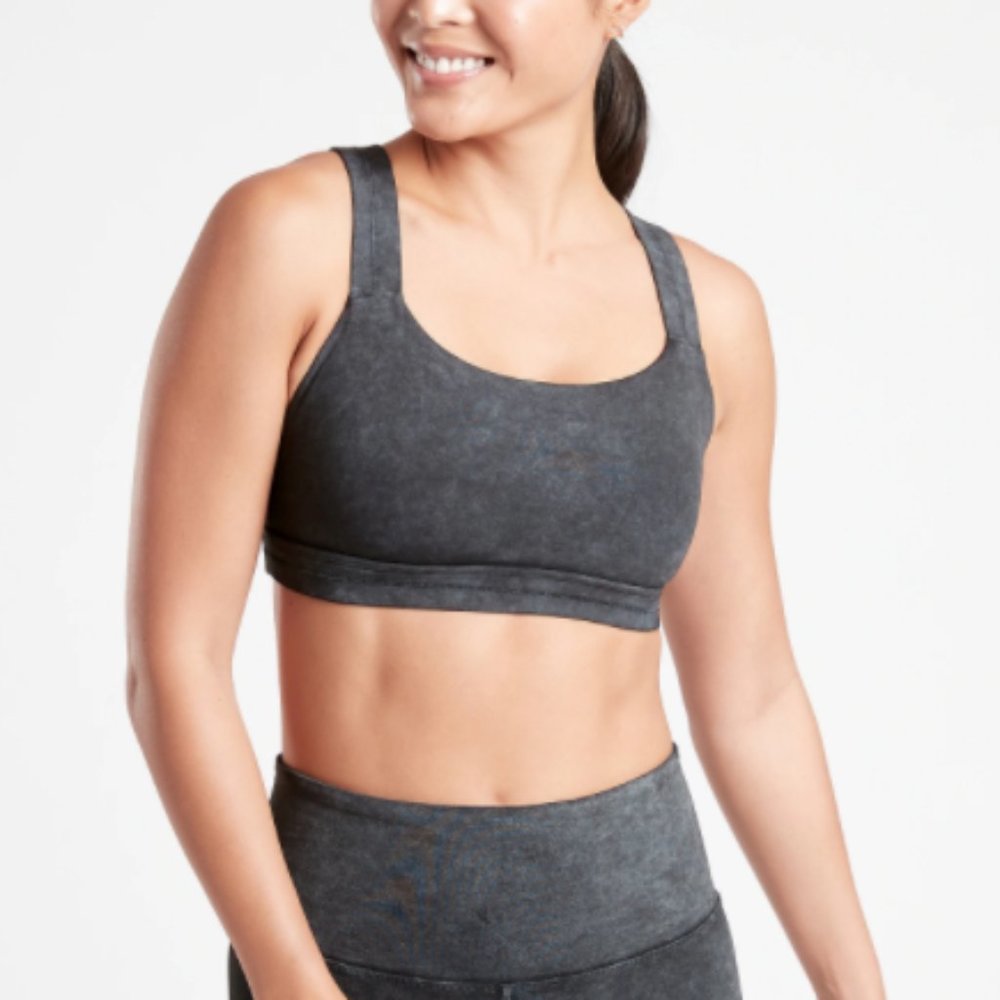 NWT Athleta Black Shakti Garment Wash Sports Bra - Picture 2 of 8